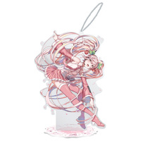SEGA Hatsune Miku Series Big Clear Acrylic Keychain with Stand - Sakura Miku 2022 - Ver A drawn by Nana Fujimi